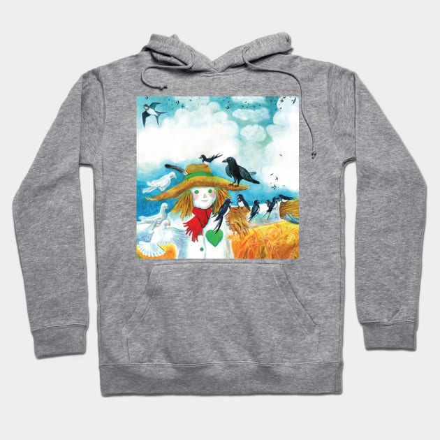 Birds Are My Friends Hoodie by Julia Doria Illustration